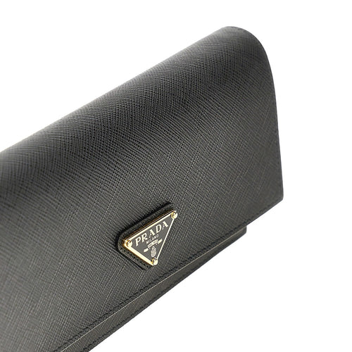 PRADA Saffiano leather clutch with triangle logo