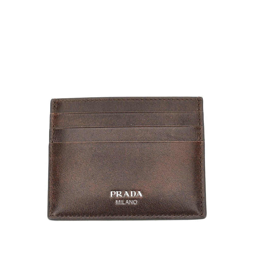 PRADA Vintage effect leather cardholder