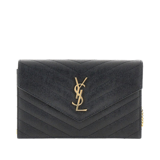 Saint Laurent Leather pouch with Cassandre detail