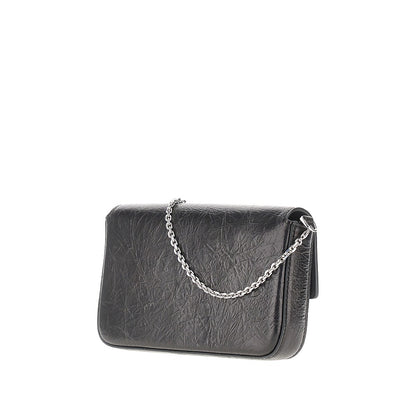 FENDI Craquelé leather 'Tube' clutch with chain