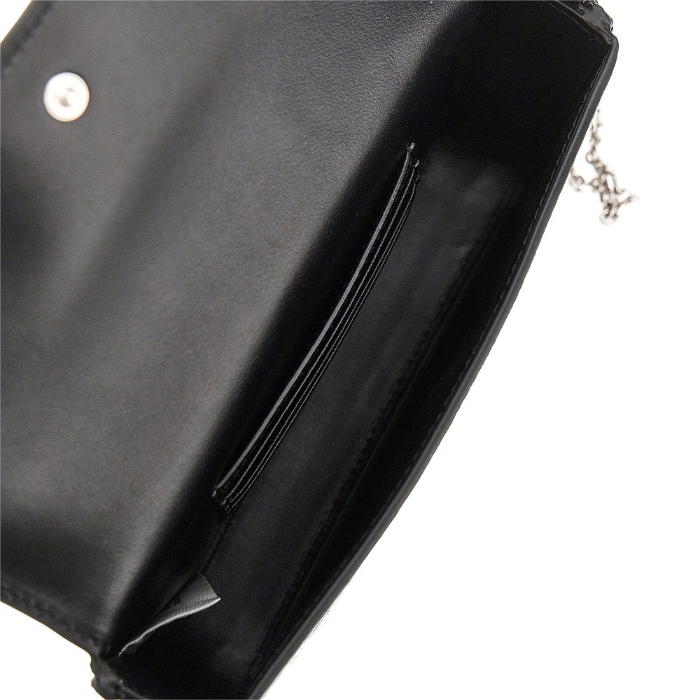 FENDI Craquelé leather 'Tube' clutch with chain