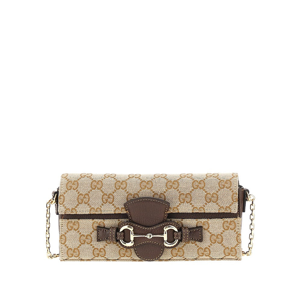 Gucci GG canvas clutch with Horsebit detail