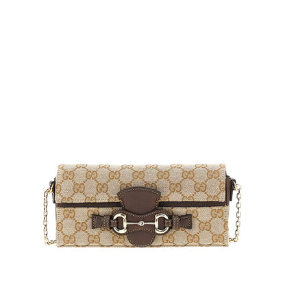 Gucci GG canvas clutch with Horsebit detail