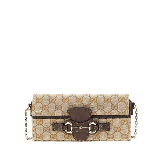 Gucci GG canvas clutch with Horsebit detail